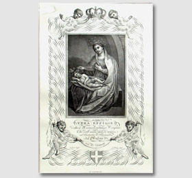 Stampa del Monticoni del 1818 con la Beata Vergine Maria nel Santuario di Sommariva del Bosco,opere del Monticoni,Monticoni stampe,le opere di Monticoni,la Madonna di Monticoni